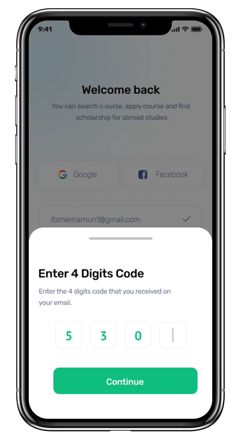 Medmatch mhealth app UI showcasing password reset feature for users to reset their account password designed by Avval Digital Marketing Company.