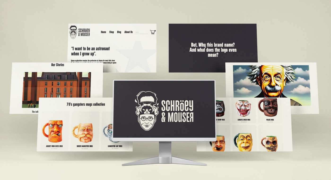 A mockup of the Schroey & Mowser E-Commerce website showcasing their creative handcrafted drinkware and home decor products, designed and developed by Avval Web Design & Development