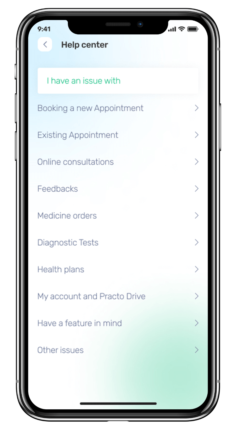 Medmatch mhealth app UI showcasing the Help Center feature for patients to access articles, FAQs, and support for their healthcare needs. Designed by Avval Digital Marketing Company in Bhopal.