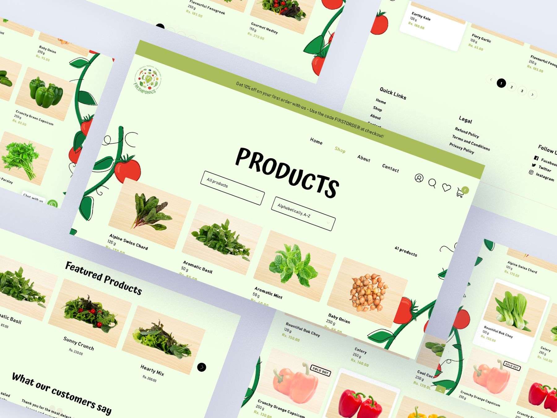 Freshponics website designed by Avval Graphic Design Services, showcasing environmentally friendly hydroponic farming solutions