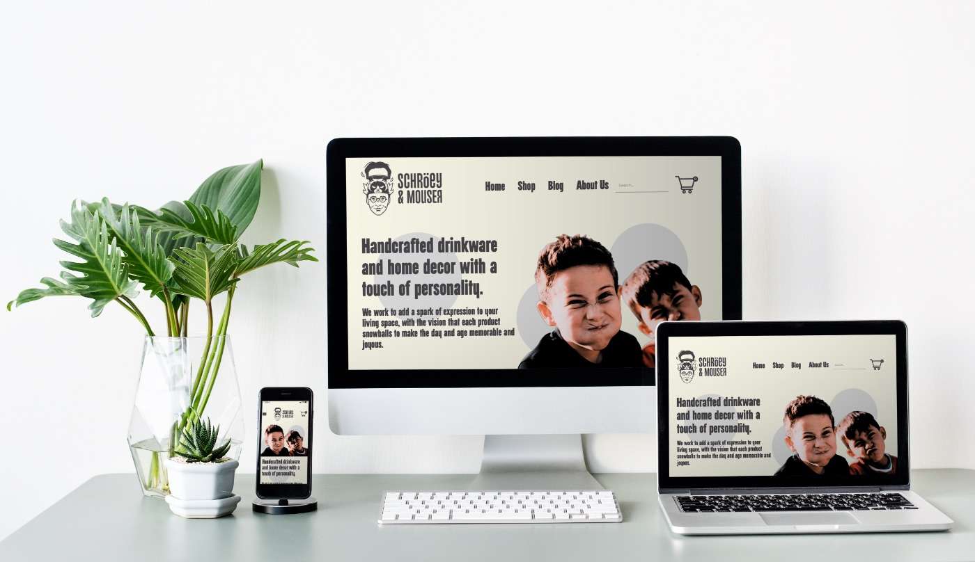 A mockup of the Schroey & Mowser E-Commerce Website designed and developed by Avval Digital Marketing Company, displayed on desktop and mobile devices