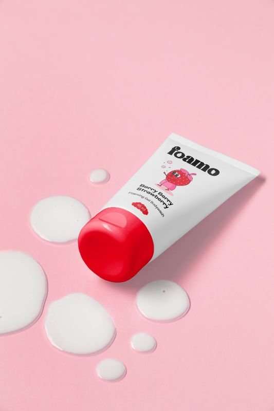 A fun and charming packaging design for Foamo's Baby Shower Gel, created by Avval Digital Marketing Company