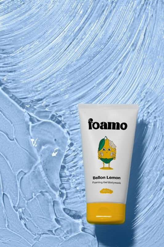 Avval Digital Marketing Company's depiction of Foamo's Baby Shower Gel packaging and labeling design in a mockup