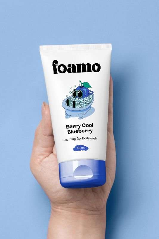 Foamo's Baby Shower Gel packaging mockup by Avval: charming and eye-catching