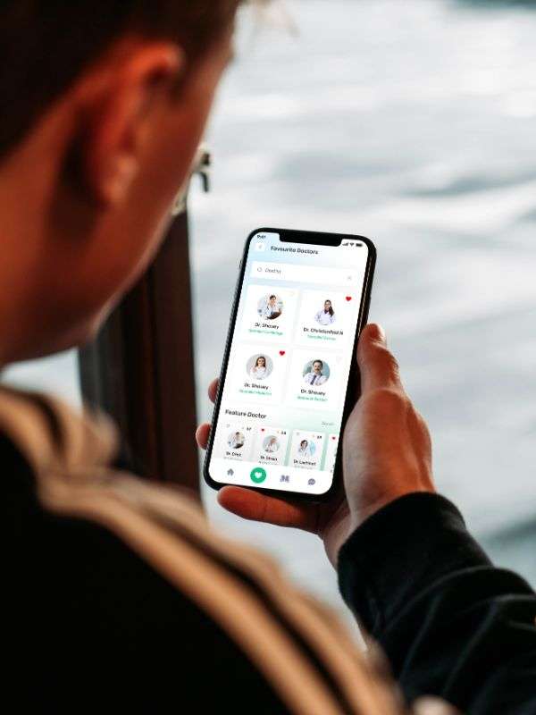 A man using medmatch app designed by avval digital marketing company in bhopal
