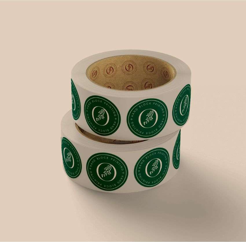 A Duct Tape Design with green floral print, designed by Avval Digital Marketing Company for Ojjas brand