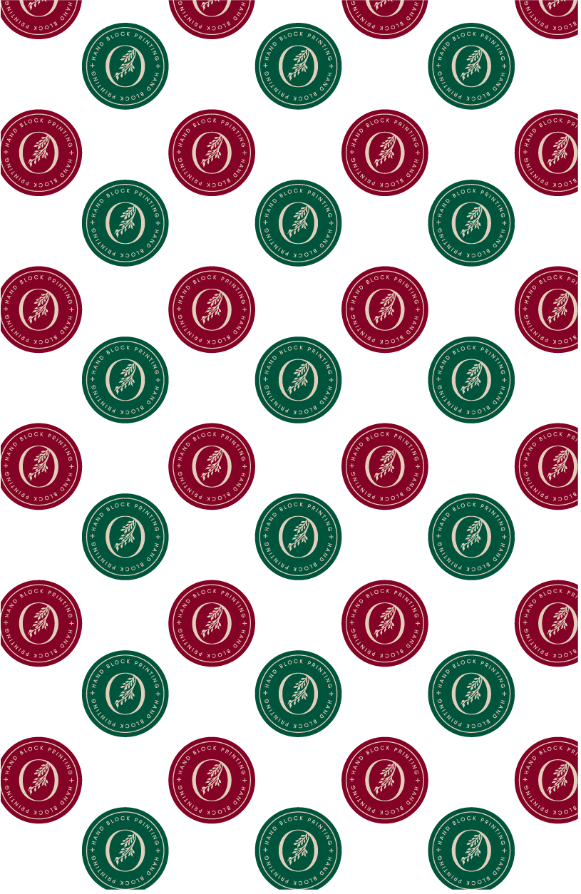 A textile pattern design of ojjas brand mark, including floral and geometric designs, created by Avval Digital Marketing Company for Ojjas brand