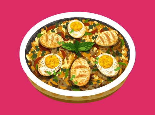 An illustration of Egg Curry for shahi dabba, an indian restaurant by Avval Digital Marketing Company in Bhopal