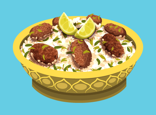 An illustration of Biryani for shahi dabba, an indian restaurant by Avval Digital Marketing Company in Bhopal